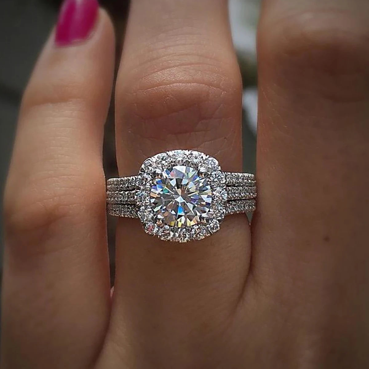 Moonso Arrival Luxury Gold Silver Color Engagement Ring for Women Anniversary Gift Jewelry Wholesale R8444b