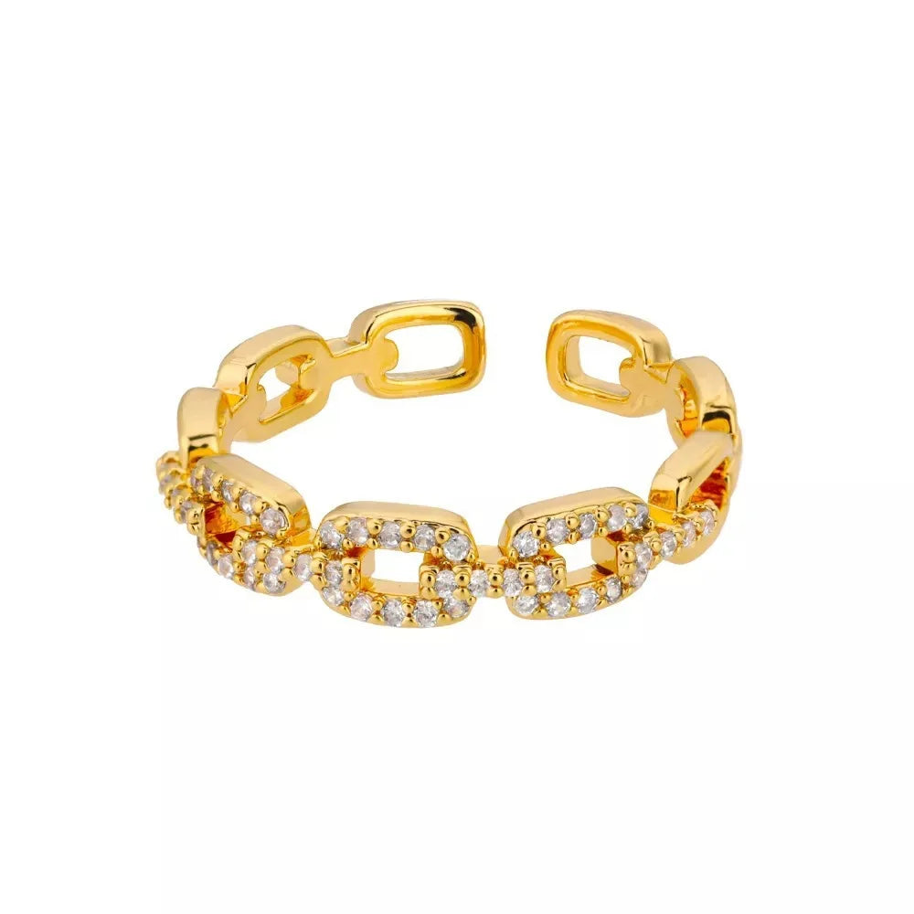 Moonso Arrival Trendy Gold Silver Color Twist Chain Ring for Women Party Gift Free Shippig Items R8437
