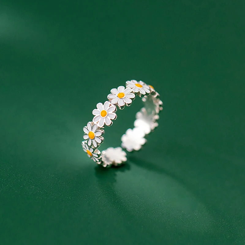 2024 New Unique Design Trendy Silver Color Flower Ring for Women Party Gift Free Shippig Items R8445