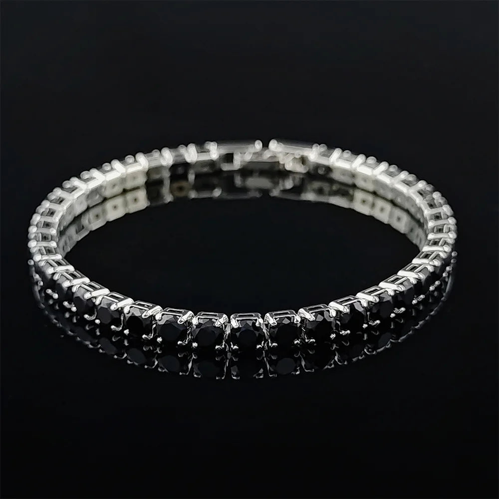 Rose Gold Silver Color 3mm 4mm 5mm Pink Blue Green Red Tennis Bracelet Bangle for Women Wedding Fashion Jewelry Party Gift S4777
